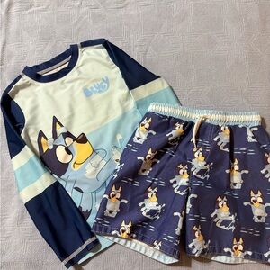 Bluey long sleeve 5T swim set